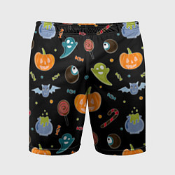 Шорты спортивные мужские Halloween black, цвет: 3D-принт
