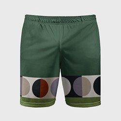 Шорты спортивные мужские Луна Малевича сосновый зеленый, цвет: 3D-принт