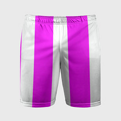 Шорты спортивные мужские Color white pink line, цвет: 3D-принт