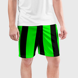 Шорты спортивные мужские Color green black line, цвет: 3D-принт — фото 2