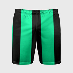 Шорты спортивные мужские Color turquoise black line, цвет: 3D-принт