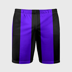 Шорты спортивные мужские Color purple black stripes, цвет: 3D-принт