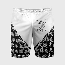 Шорты спортивные мужские Doom японские символы, цвет: 3D-принт