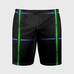 Мужские спортивные шорты Color black green purple stripes