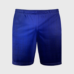 Шорты спортивные мужские Синий с затемнением текстура, цвет: 3D-принт