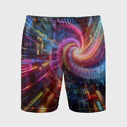 Мужские спортивные шорты Fractal neon spiral - ai art fantasy