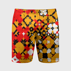 Мужские спортивные шорты Красно-желтая геометрическая абстракция