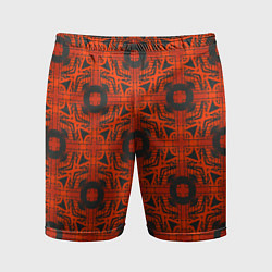 Шорты спортивные мужские Геометрический паттерн красно-черный, цвет: 3D-принт