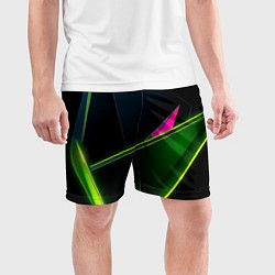 Шорты спортивные мужские Неоновое освещение, цвет: 3D-принт — фото 2