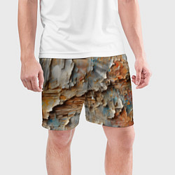 Шорты спортивные мужские Старая штукатурка на стене - абстракция, цвет: 3D-принт — фото 2