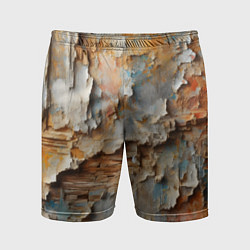 Шорты спортивные мужские Старая штукатурка на стене - абстракция, цвет: 3D-принт