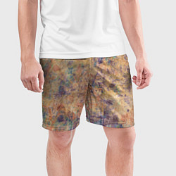 Шорты спортивные мужские Абстракция - pink marble with blue flecks, цвет: 3D-принт — фото 2