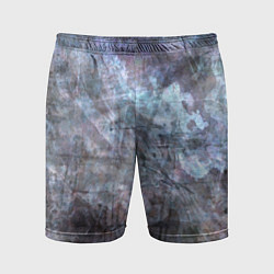 Шорты спортивные мужские Абстракция - gray-blue hurricane, цвет: 3D-принт