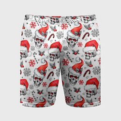 Мужские спортивные шорты Новогодние черепа