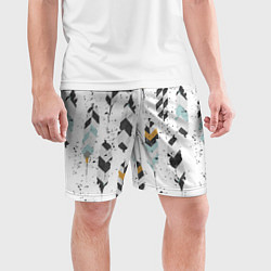 Шорты спортивные мужские Перья, цвет: 3D-принт — фото 2