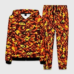 Костюм мужской Камуфляж пиксельный: оранжевый/желтый, цвет: 3D-черный