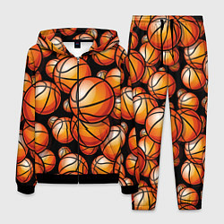 Костюм мужской Баскетбольные яркие мячи, цвет: 3D-черный