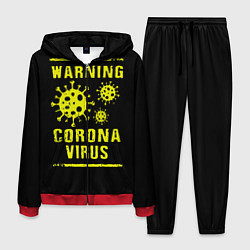 Костюм мужской Warning: Corona Virus, цвет: 3D-красный