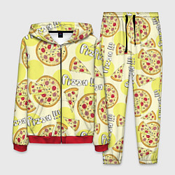 Мужской костюм Узор - Пицца на желтом