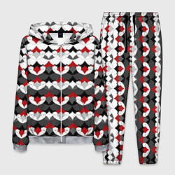 Мужской костюм Абстрактный красно-серый узор