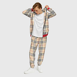 Костюм мужской Клетчатый принт в стиле Burberry, цвет: 3D-красный — фото 2