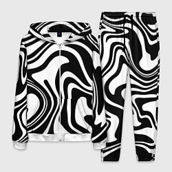 Костюм мужской Черно-белые полосы Black and white stripes, цвет: 3D-белый
