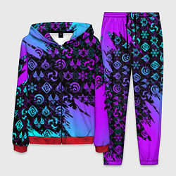 Мужской костюм GENSHIN NEON PATTERN SYMBOL НЕОН ЭМБЛЕМЫ