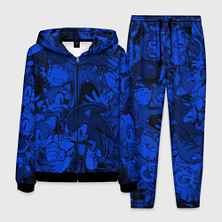 Костюм мужской SONIC BLUE PATTERN СИНИЙ ЁЖ, цвет: 3D-черный