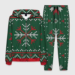 Костюм мужской Knitted Snowflake Pattern, цвет: 3D-красный