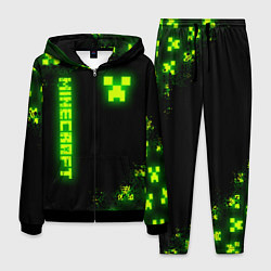 Костюм мужской MINECRAFT NEON LOGO CREEPER, цвет: 3D-черный