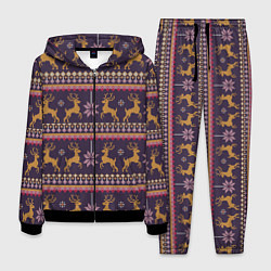 Костюм мужской Новогодний свитер c оленями 2, цвет: 3D-черный