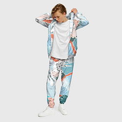 Костюм мужской Разноцветная абстракция с пальмовыми листами, цвет: 3D-меланж — фото 2