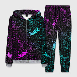 Костюм мужской League Of Legends - Arcane неон логотипы, цвет: 3D-меланж