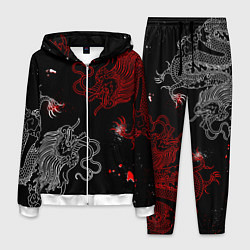 Мужской костюм Китайский дракон Красно - Белый