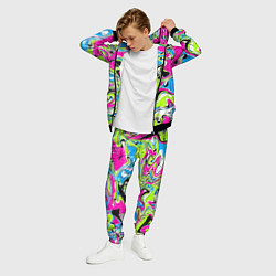 Костюм мужской Абстрактные мраморные разводы в ярких цветах Поп а, цвет: 3D-черный — фото 2