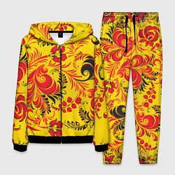 Костюм мужской Хохломская Роспись Цветы, цвет: 3D-черный