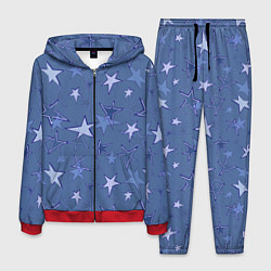 Мужской костюм Gray-Blue Star Pattern