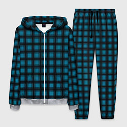 Мужской костюм Black and blue plaid