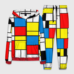 Костюм мужской Texture of squares rectangles, цвет: 3D-красный