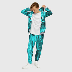 Костюм мужской Неоновый бирюзовый мраморный узор, цвет: 3D-меланж — фото 2