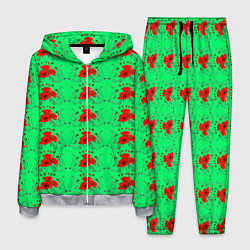 Мужской костюм Blooming red poppies