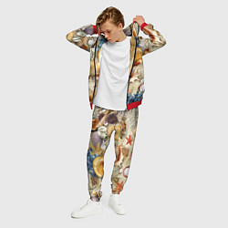 Костюм мужской Морские раковины, кораллы, морские звёзды на песке, цвет: 3D-красный — фото 2