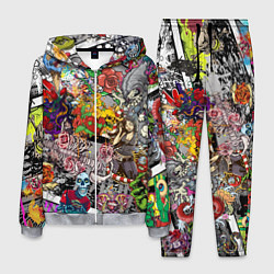 Мужской костюм Цветное граффити и татуировки