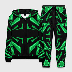 Мужской костюм Фигуры зеленого цвета на черном фоне geometry