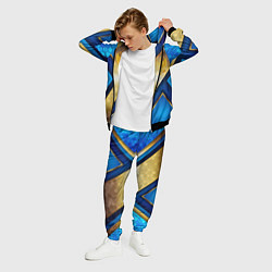 Костюм мужской Золотой герб России на синем объемном фоне, цвет: 3D-черный — фото 2