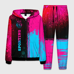 Костюм мужской Sporting - neon gradient: по-вертикали, цвет: 3D-черный