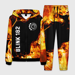 Костюм мужской Blink 182 и пылающий огонь, цвет: 3D-черный