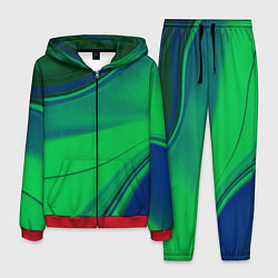 Мужской костюм Зелёно-синий песок и блёстки