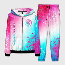 Мужской костюм Manchester City neon gradient style: надпись, симв