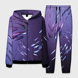 Костюм мужской Фиолетовый абстрактный фон и стеклянные лезвия, цвет: 3D-черный